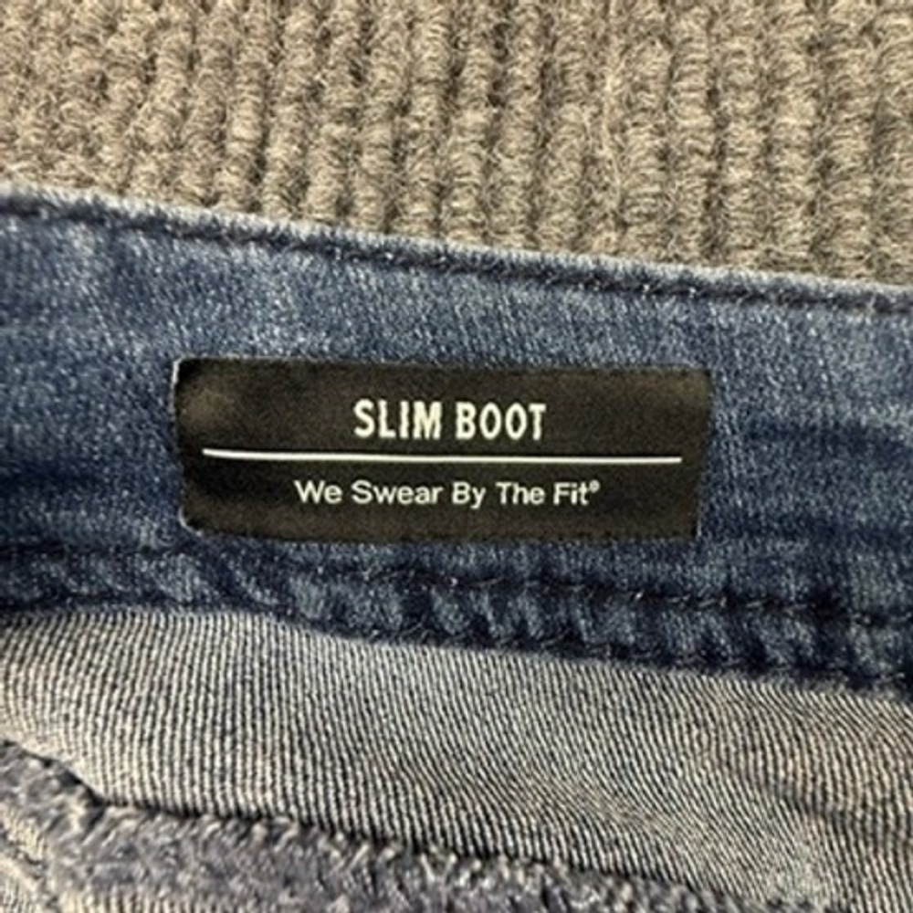 Source of Wisdom Slim Bootcut Jeans Womens 18 Blue Medium Wash Stretch Denim - Picture 4 of 15